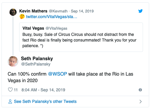 面对WSOP搬家谣言，副总Seth Palansky笃定回应“2020年仍在里奥！”